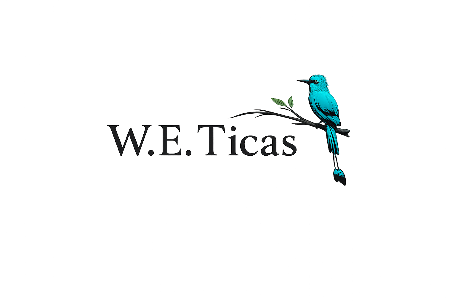 WET monogram logo for writer W. E. Ticas